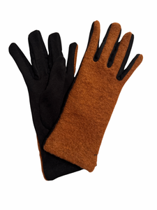 Soft Italian Boiled Wool Gloves - Brick Red
