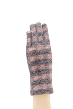 Load image into Gallery viewer, Italian Wool Buffalo Check Gloves - Grey/Pink

