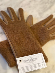 Soft Italian Boiled Wool Gloves - Camel