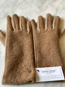 Soft Italian Boiled Wool Gloves - Camel