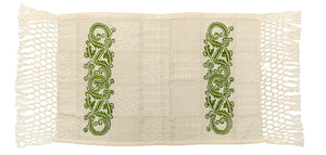 Hand-Printed Cotton Towels - Set of Two - GREEN