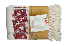 Load image into Gallery viewer, Hand-Printed Cotton Towels - Set of Two - RED
