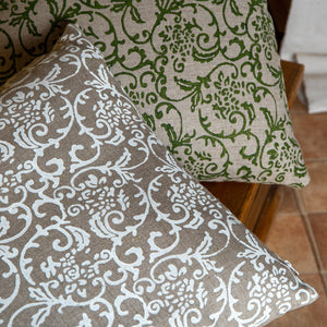 Hand-Printed Pillow Cover - WHITE
