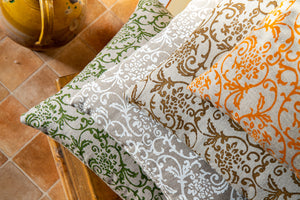Hand-Printed Pillow Cover - WHITE