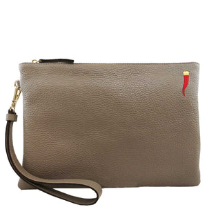 Leather Pouch Large - TAUPE