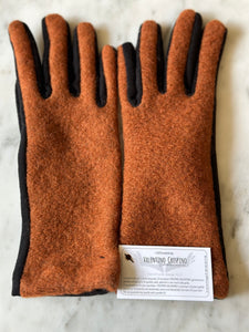 Soft Italian Boiled Wool Gloves - Brick Red