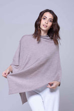 Load image into Gallery viewer, Wool, Silk &amp; Cashmere Poncho - Beige
