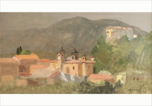 Load image into Gallery viewer, Giovanni Casadei “Abruzzo - Torre dei Passeri, the Basilica” oil on panel
