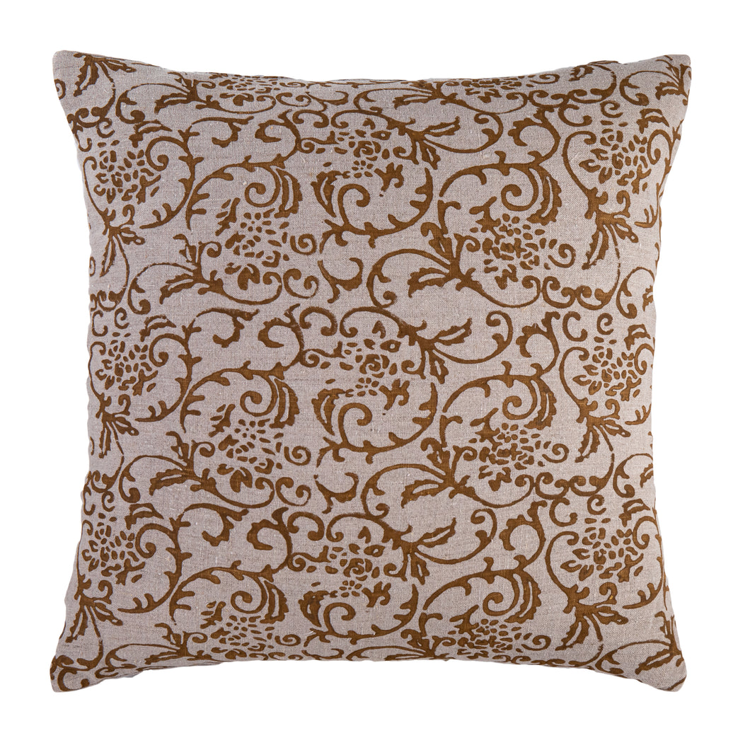 Hand-Printed Pillow Cover - COFFEE